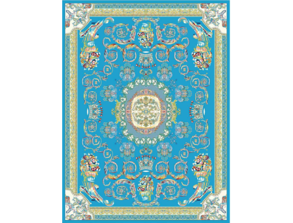 فرش 1200 شانه برجسته تراکم 3600 -کد 6169 - زمینه آبی 